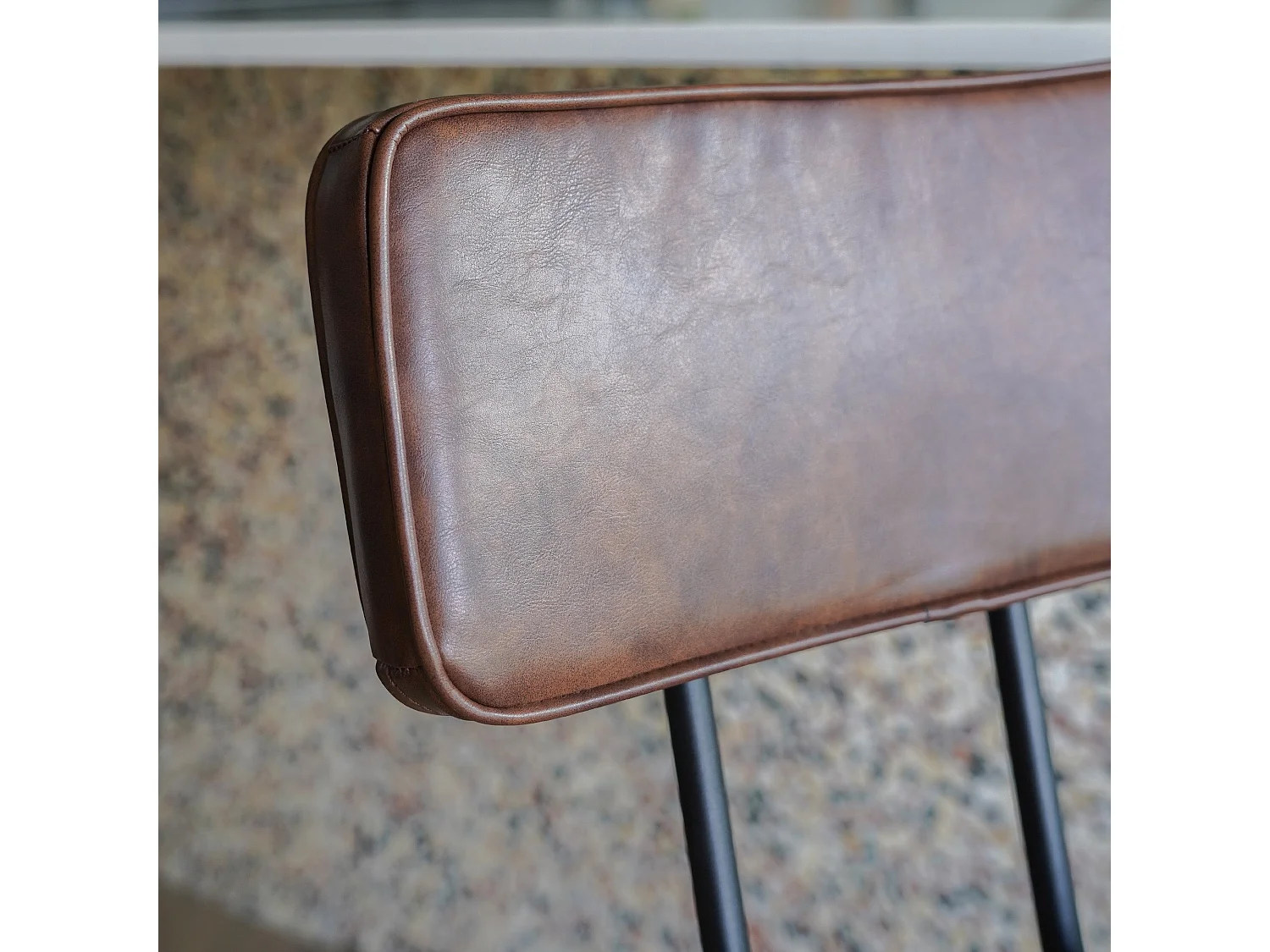 Set de 2 taburetes para isla de cocina de sintético marrón 66 cm - Texas