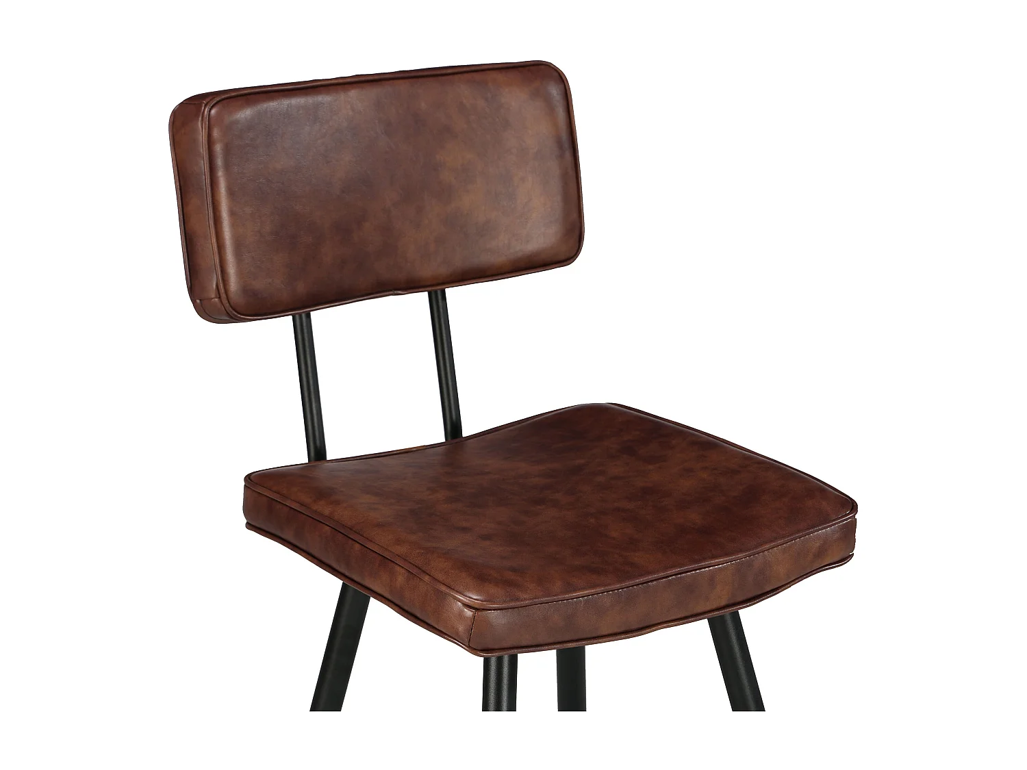 Lot de 2 chaises de bar mi-hauteur 66 cm en cuir synthétique marron - Texas