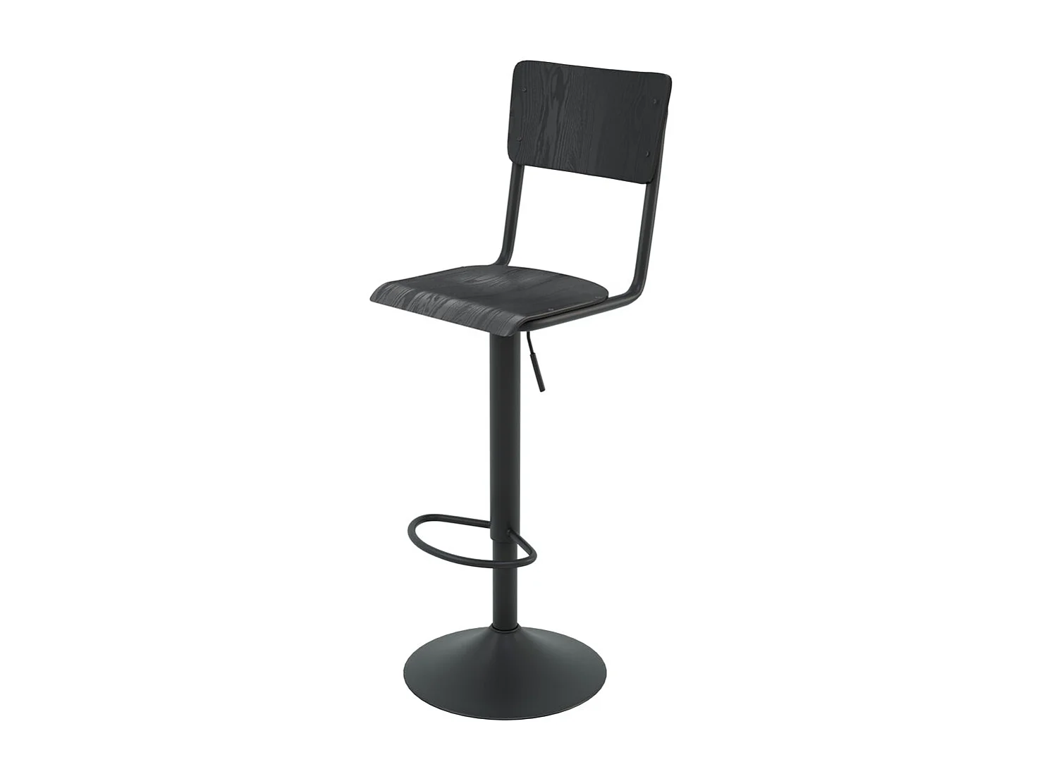 Set de 2 sillas de bar ajustables 60/80 cm en madera negra - Clem