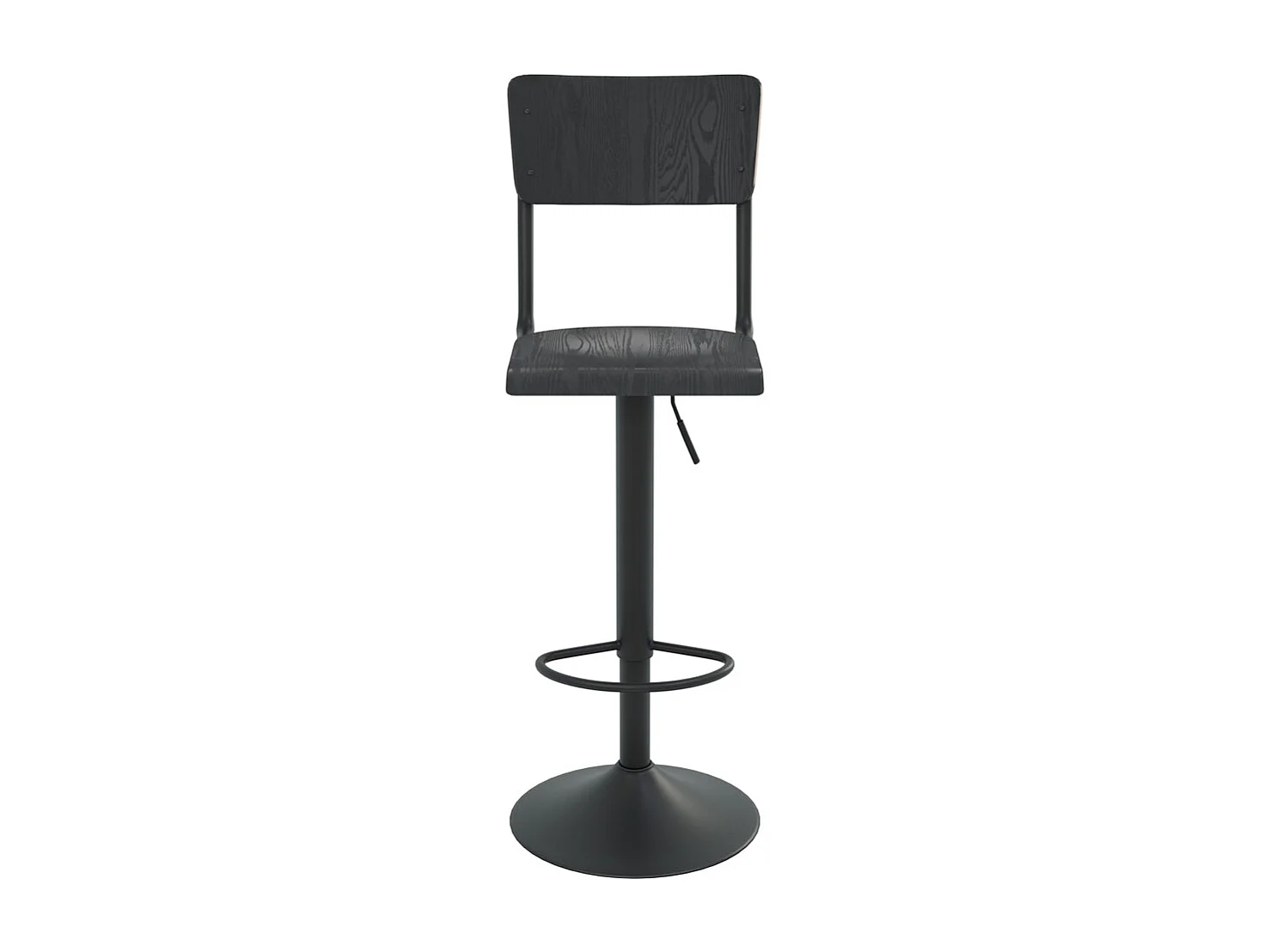 Set de 2 sillas de bar ajustables 60/80 cm en madera negra - Clem