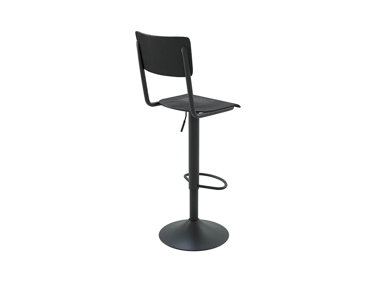 Set di 2 sgabelli da bar regolabili 60/80 cm in legno nero - Clem