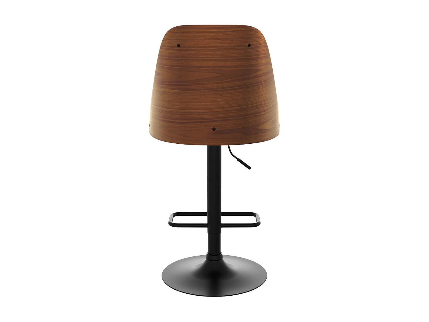 Silla de bar regulable en madera oscura y PU negro 56/77 cm - Georges