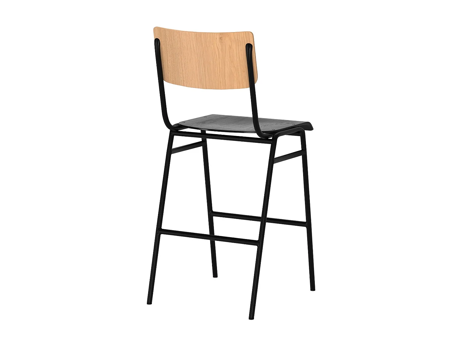 Set de 2 taburetes para isla de cocina de madera clara y negra 65 cm - Clem