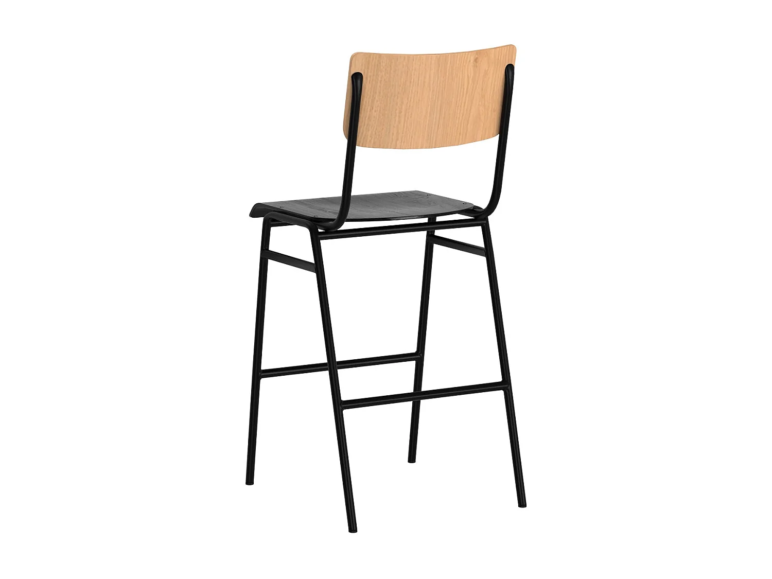 Set de 2 taburetes para isla de cocina de madera clara y negra 65 cm - Clem