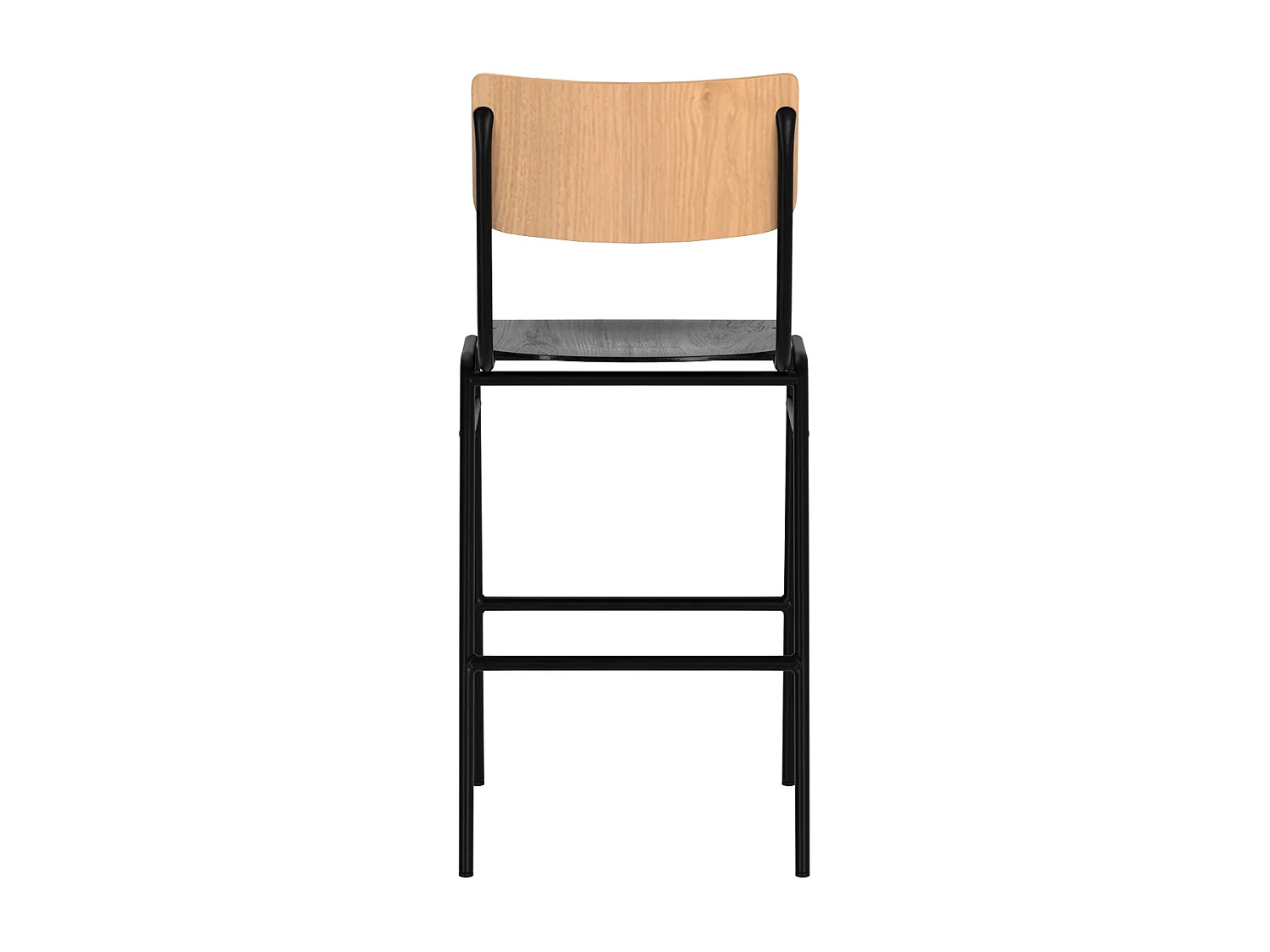 Set di 2 sedie per isola centrale 66 cm in legno chiaro e nero - Clem