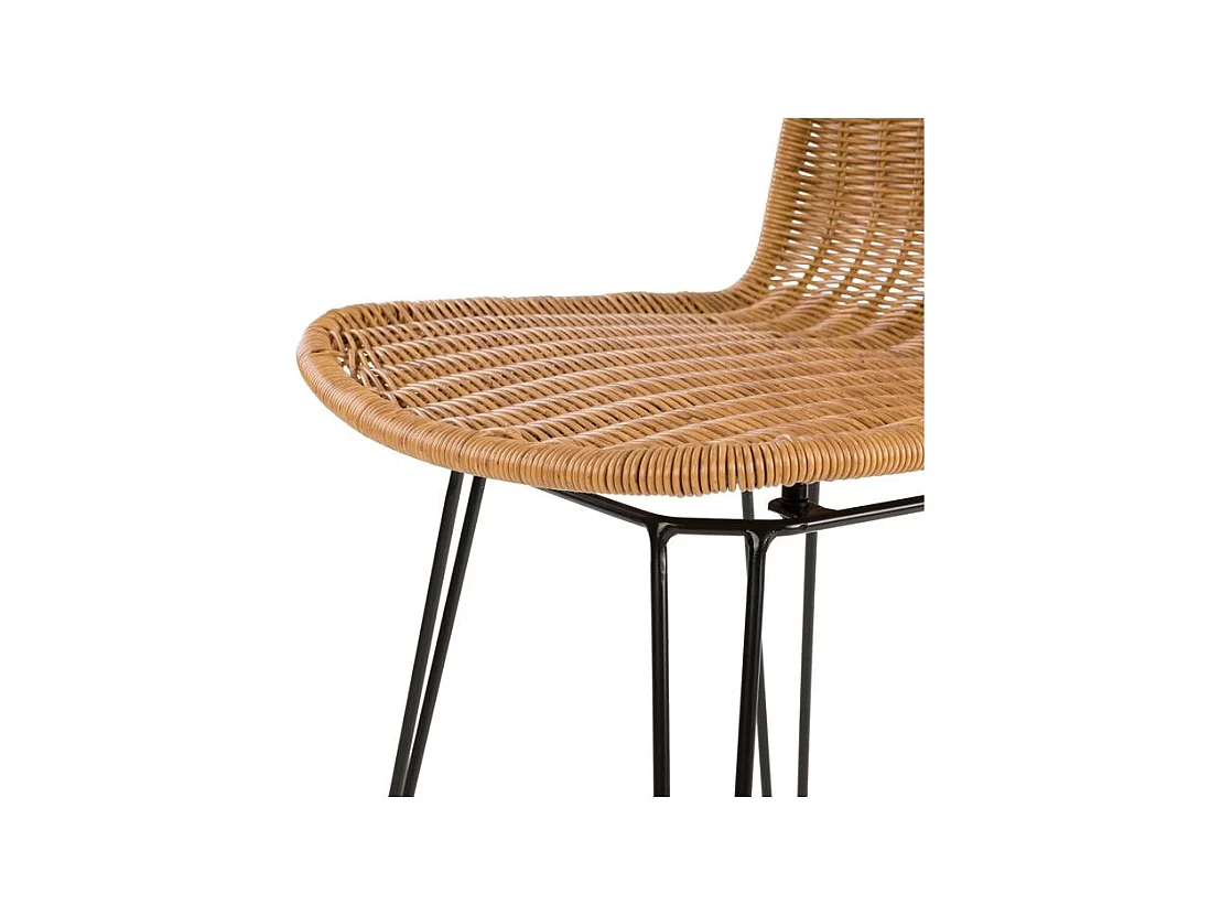 Set de 2 taburetes para isla de cocina en resina tejida marrón 63 cm - Jigani