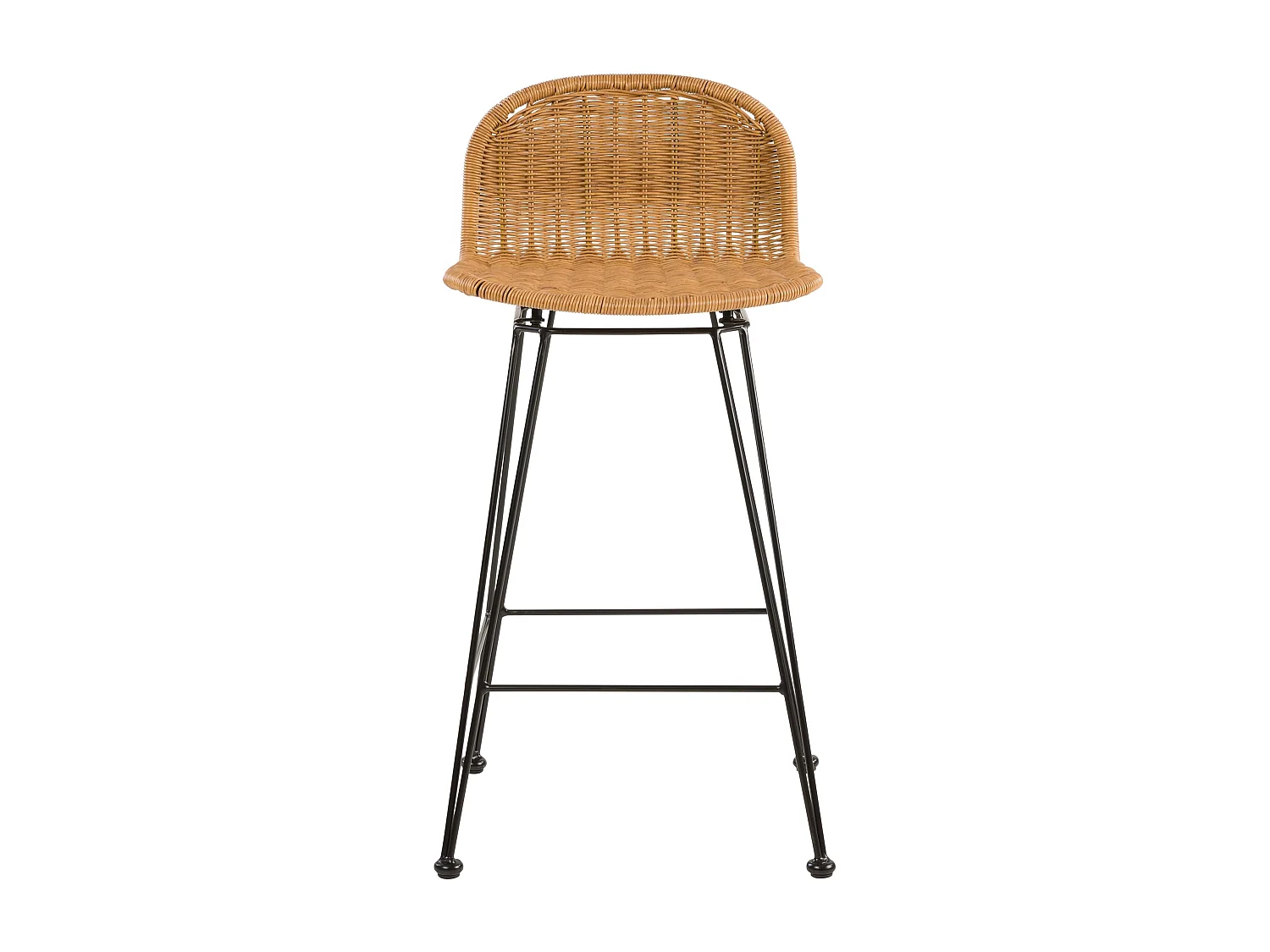 Set di 2 sedie per isola centrale in resina intrecciata marrone 63 cm - Jigani