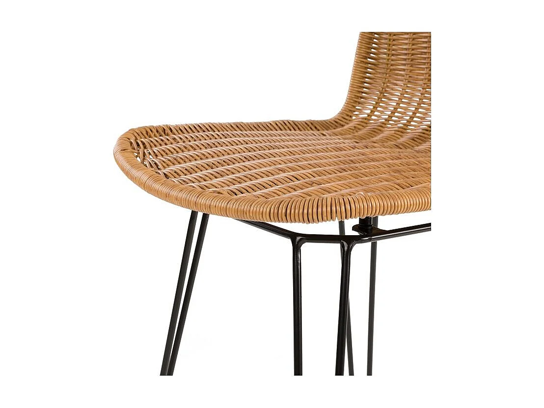 Set de 2 taburetes para isla de cocina en resina tejida marrón 63 cm - Jigani