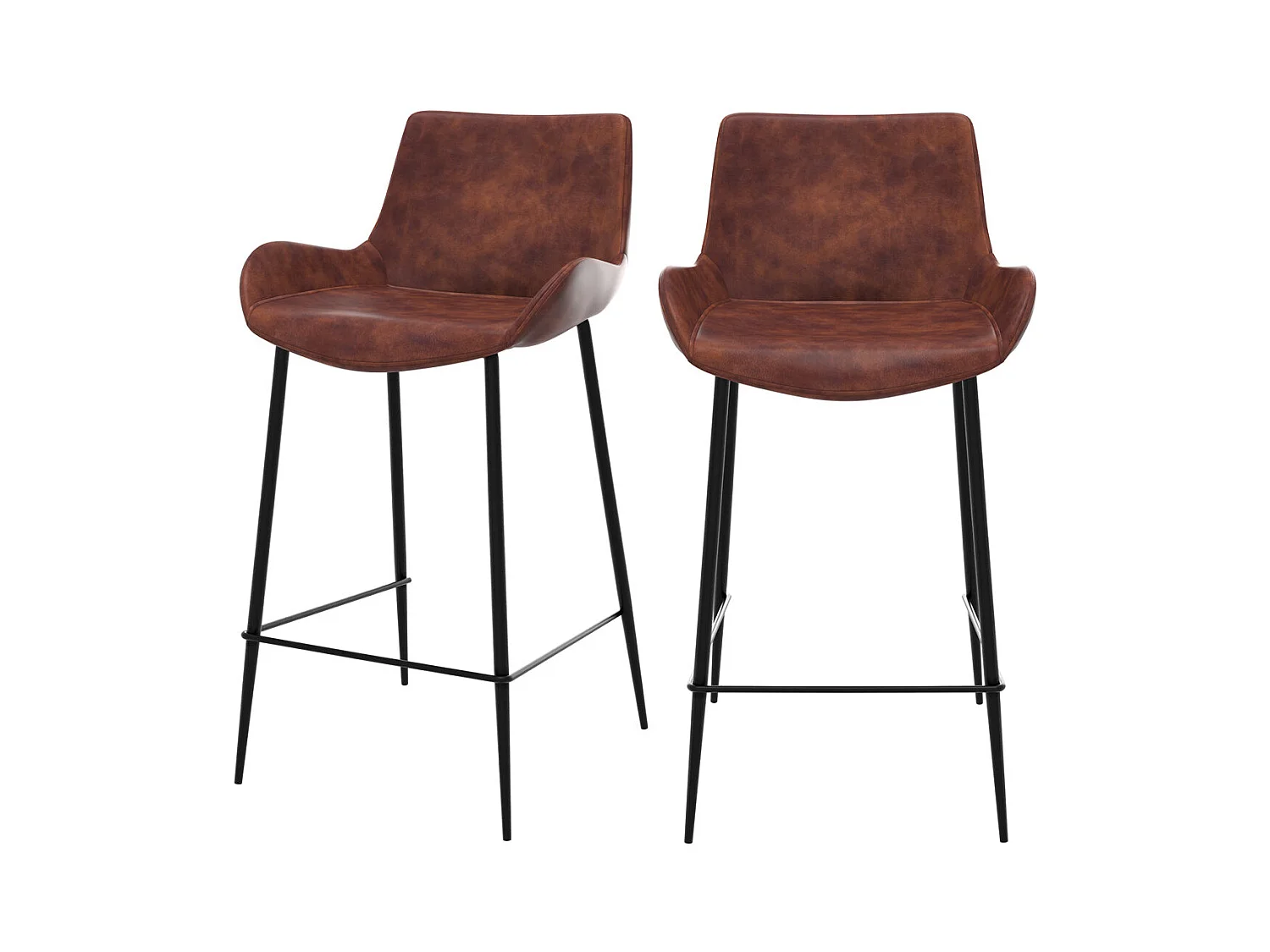 Set di 2 sedie per isola centrale in pelle sintetica marrone 65 cm - Pirata