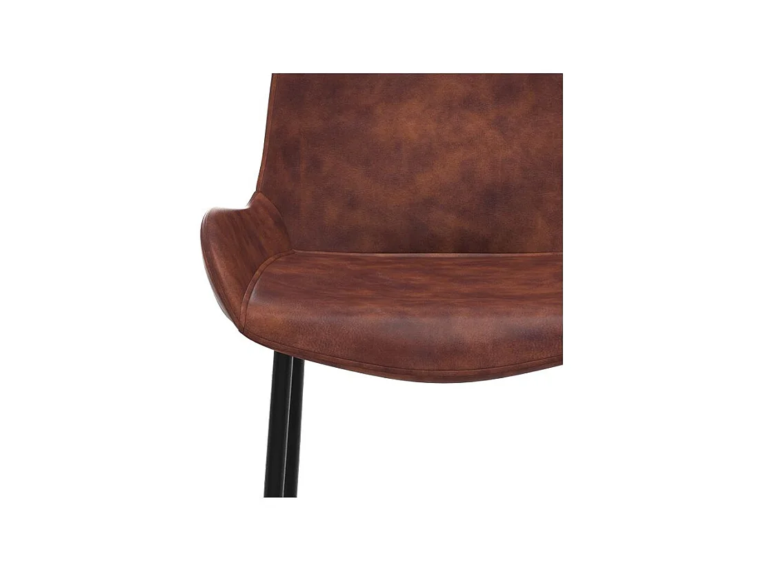 Set di 2 sedie per isola centrale in pelle sintetica marrone 65 cm - Pirata