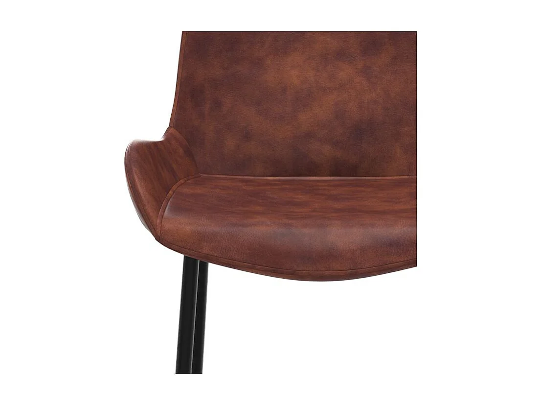 Lot de 2 chaises pour îlot central 65 cm en cuir synthétique marron - Pirata