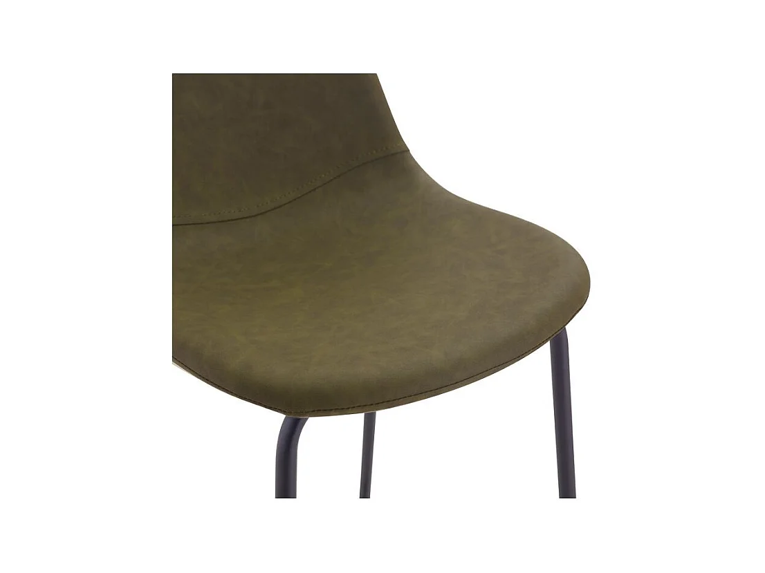 Set de 2 taburetes para isla de cocina en sintético verde caqui 65 cm - Henrik