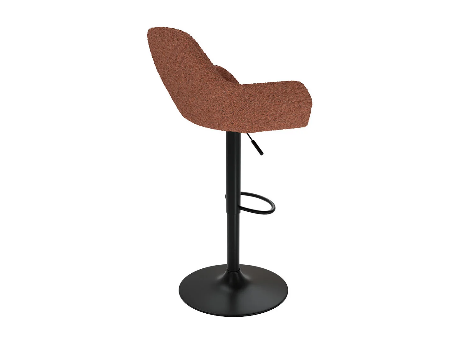 Lot de 2 chaises de bar effet laine bouclette rouge brique 63/83 cm - Adam