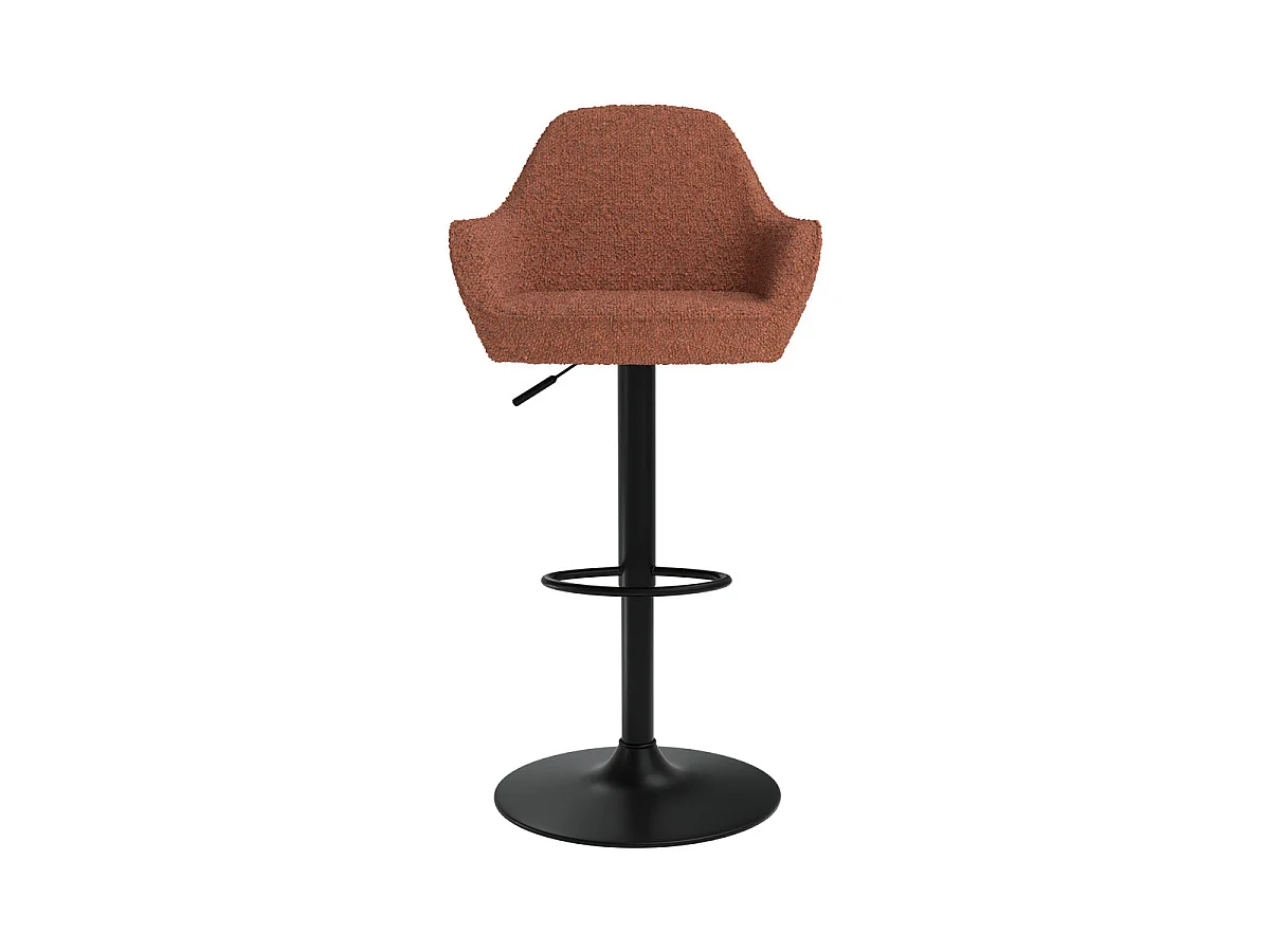 Set di 2 sgabelli da bar effetto lana bouclè rosso mattone 63/83 cm - Adam