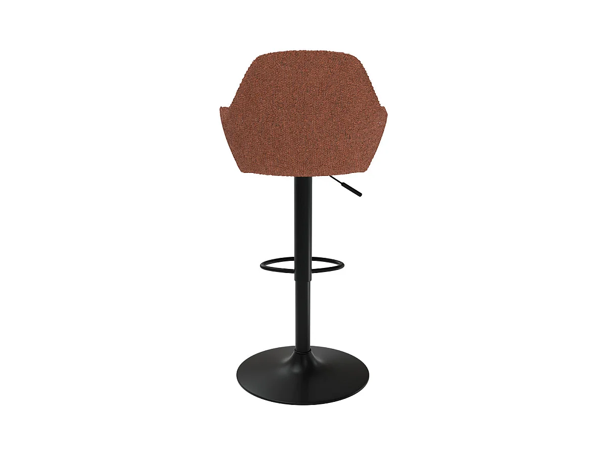 Set di 2 sgabelli da bar effetto lana bouclè rosso mattone 63/83 cm - Adam