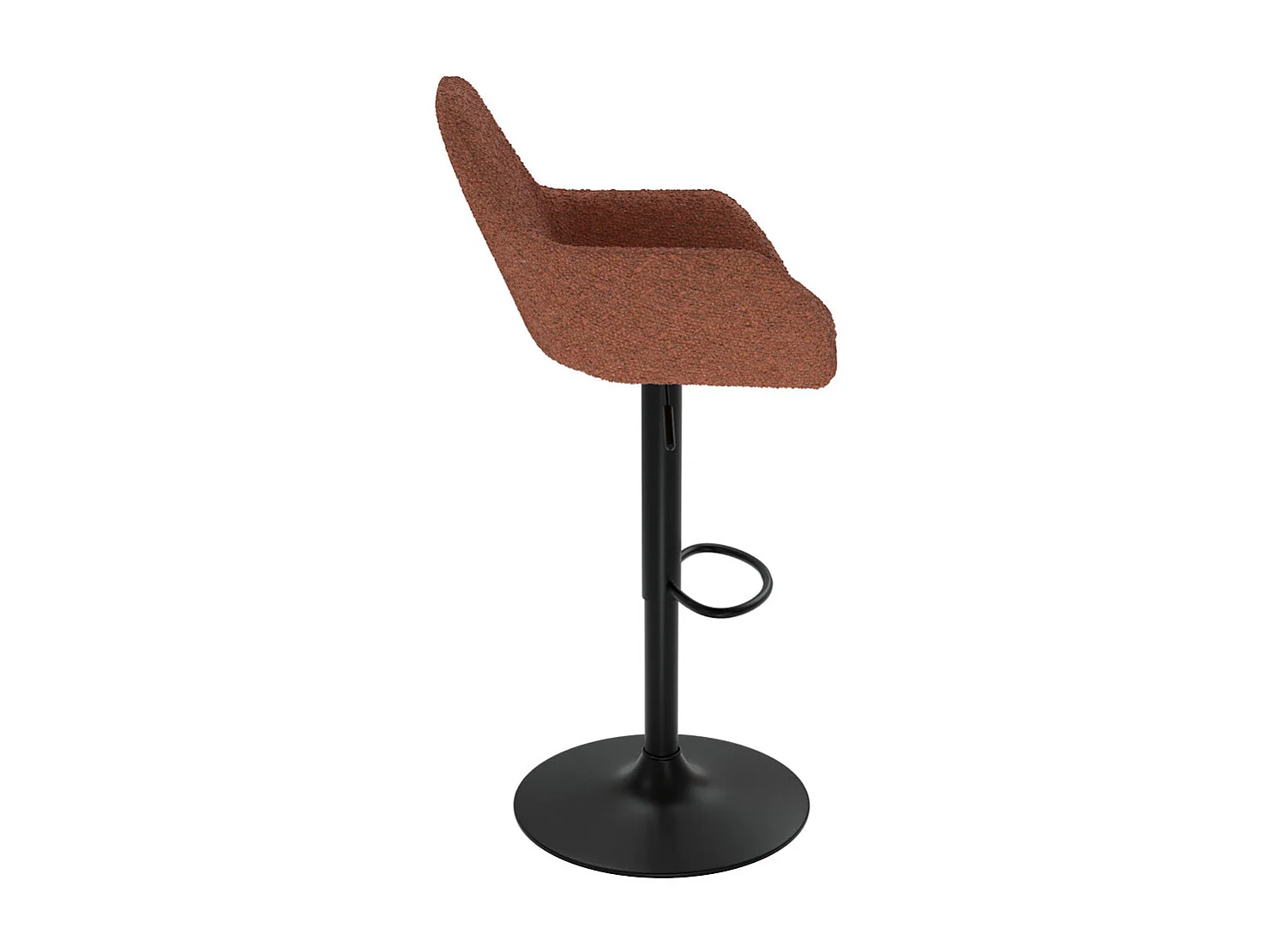 Set di 2 sgabelli da bar effetto lana bouclè rosso mattone 63/83 cm - Adam
