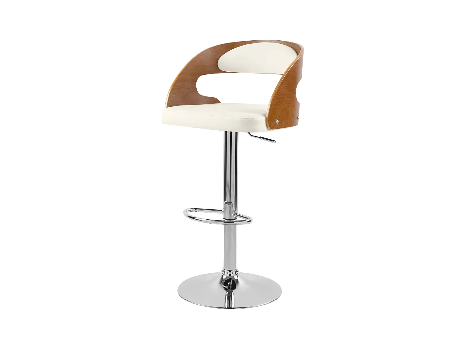 Chaise de bar réglable 62/84 cm en cuir synthétique blanc - Louis