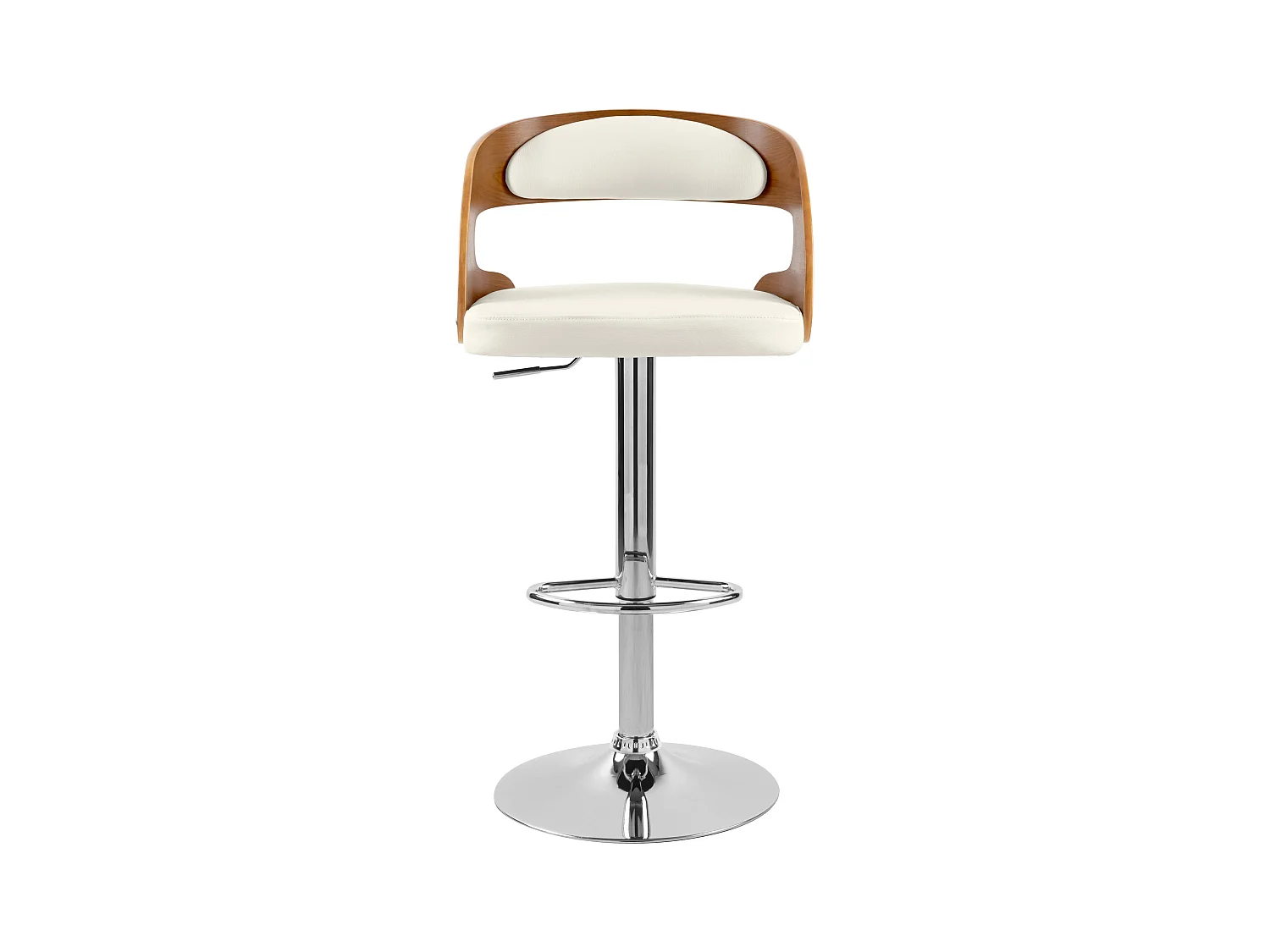 Chaise de bar réglable 62/84 cm en cuir synthétique blanc - Louis