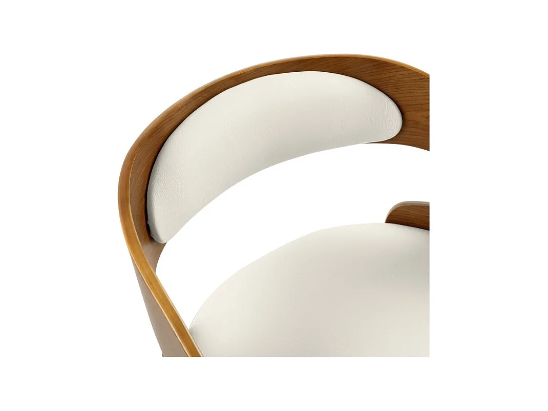 Chaise de bar réglable 62/84 cm en cuir synthétique blanc - Louis