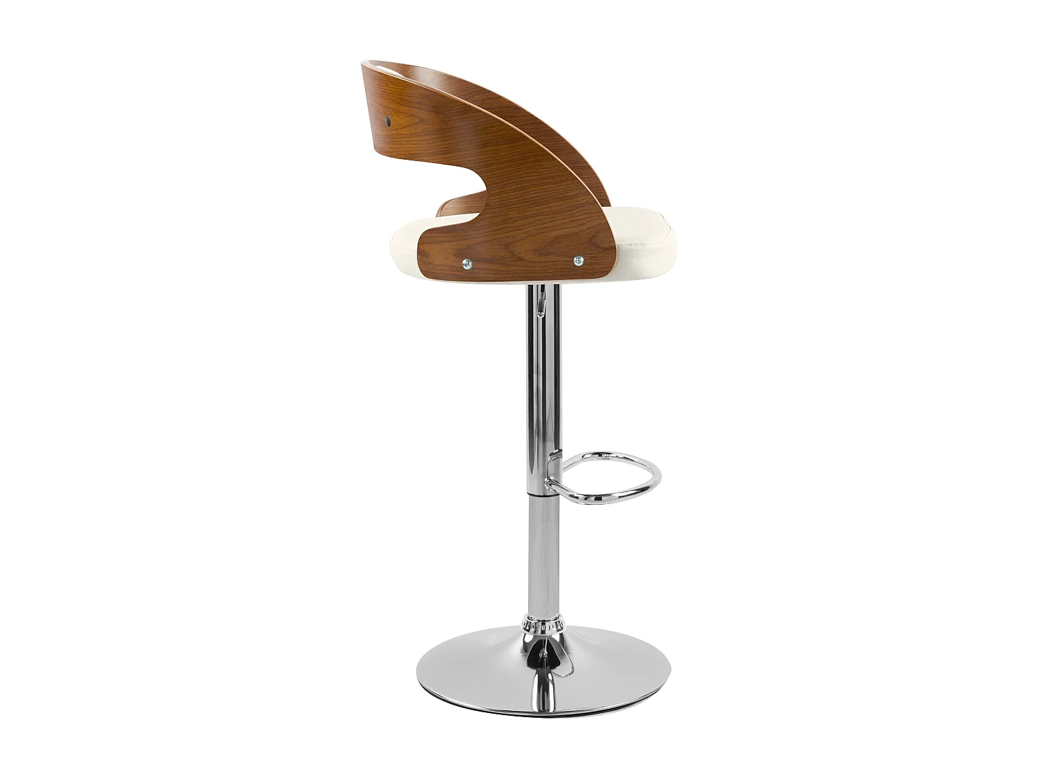 Sgabello regolabile 62/84 cm in pelle sintetica bianca - Louis