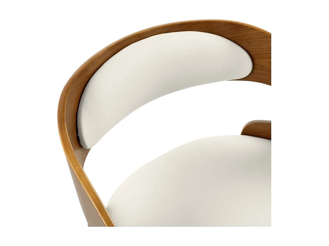 Sgabello regolabile 62/84 cm in pelle sintetica bianca - Louis