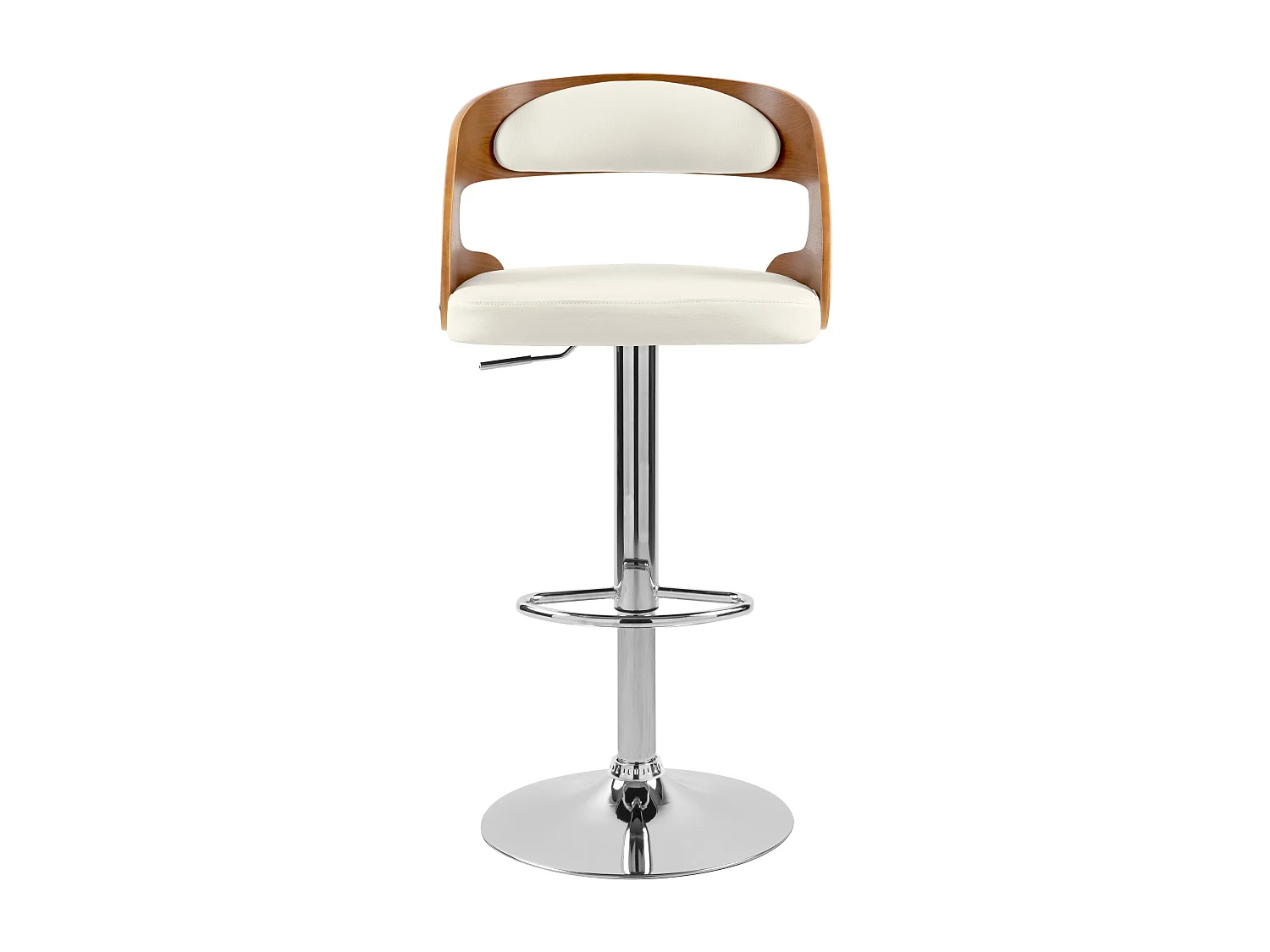 Chaise de bar réglable 62/84 cm en cuir synthétique blanc - Louis