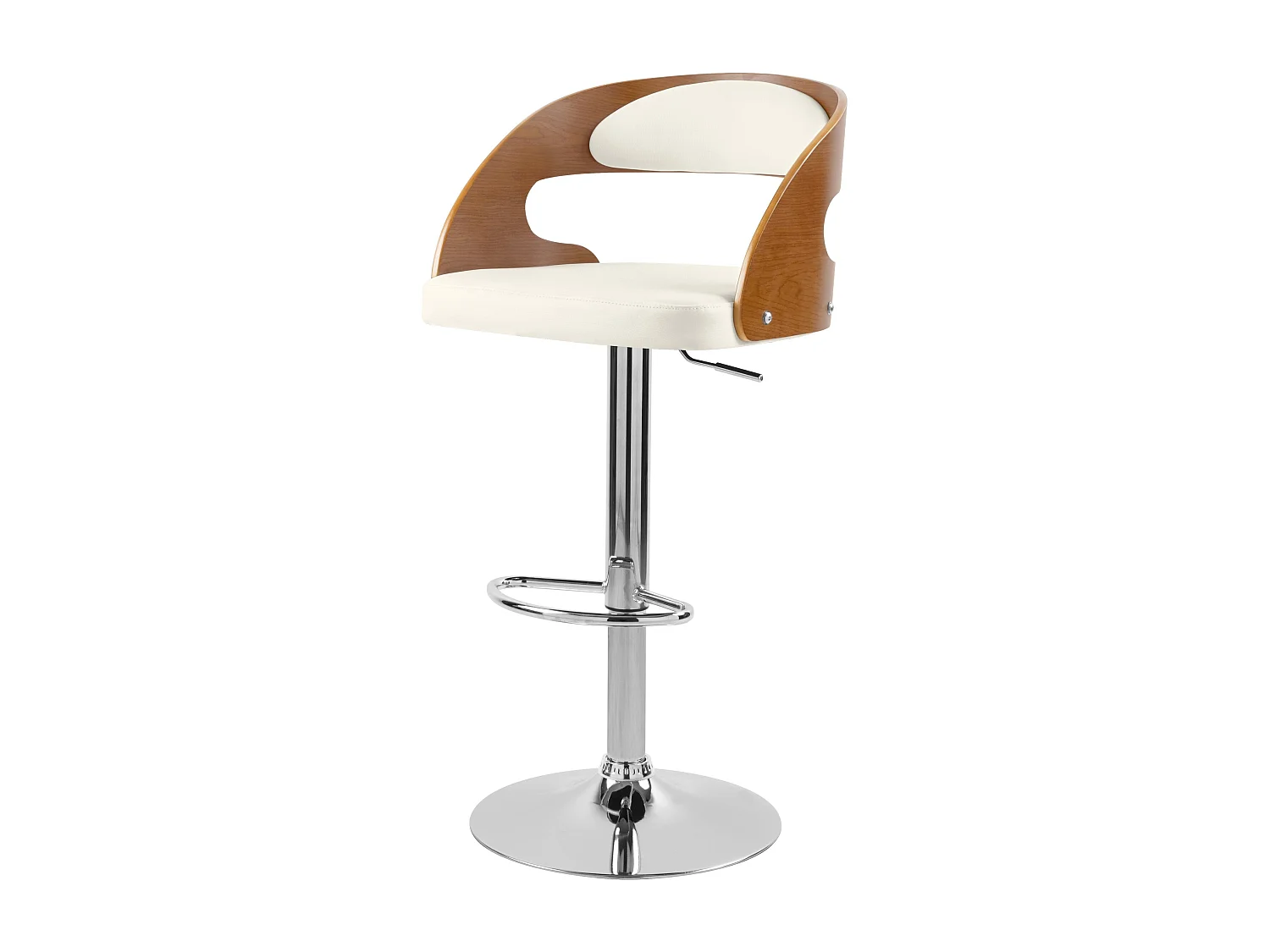 Sgabello regolabile 62/84 cm in pelle sintetica bianca - Louis