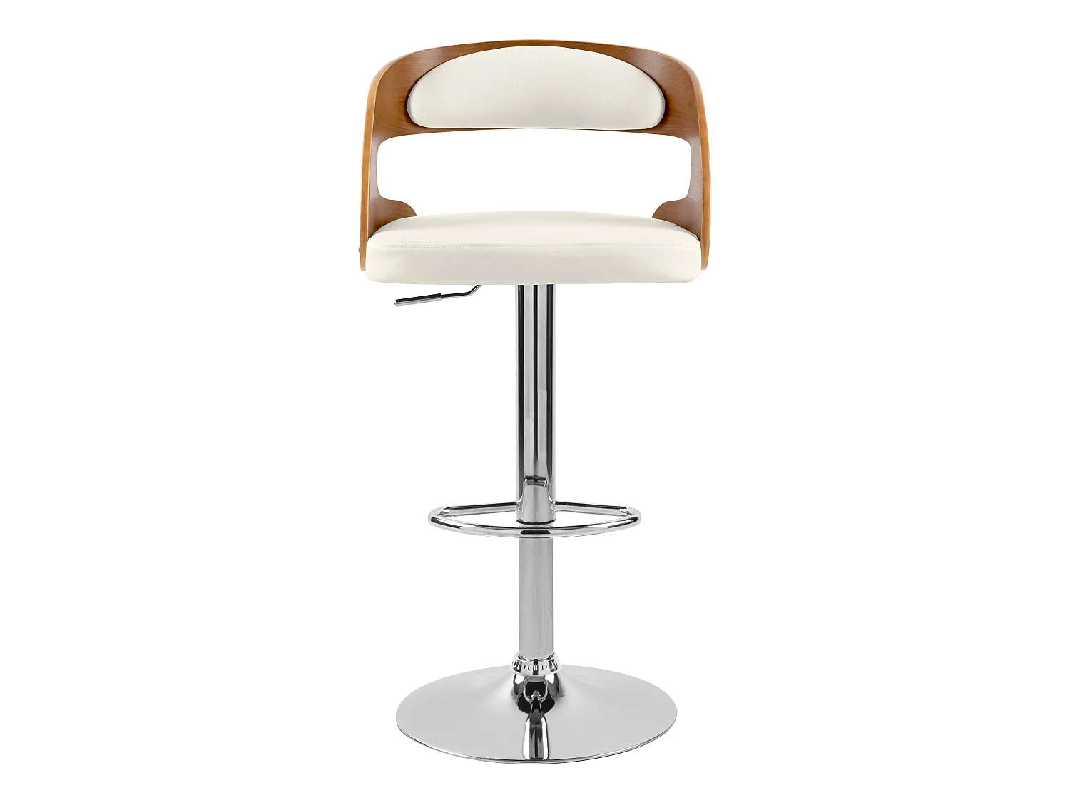 Sgabello regolabile 62/84 cm in pelle sintetica bianca - Louis