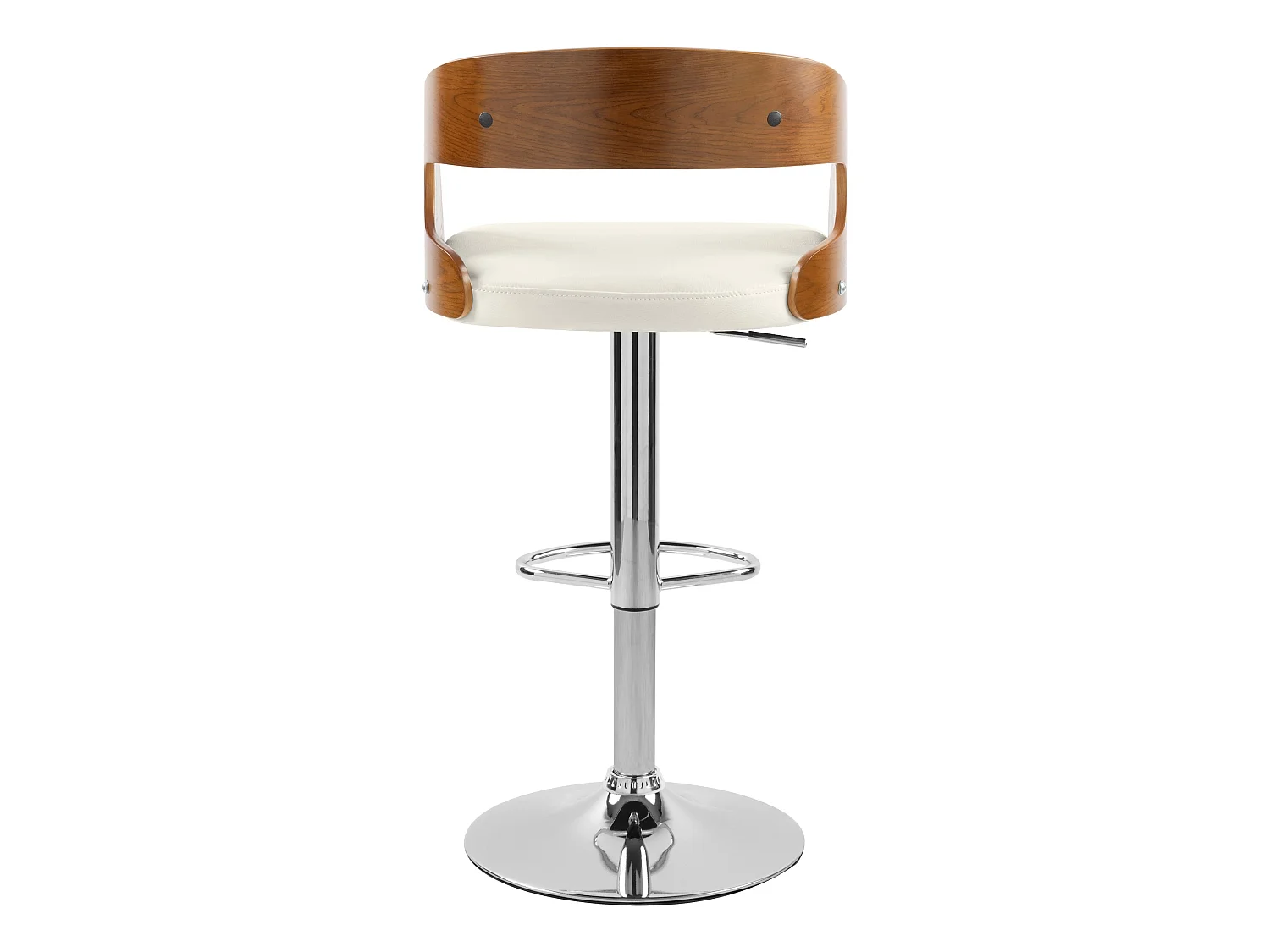 Sgabello regolabile 62/84 cm in pelle sintetica bianca - Louis