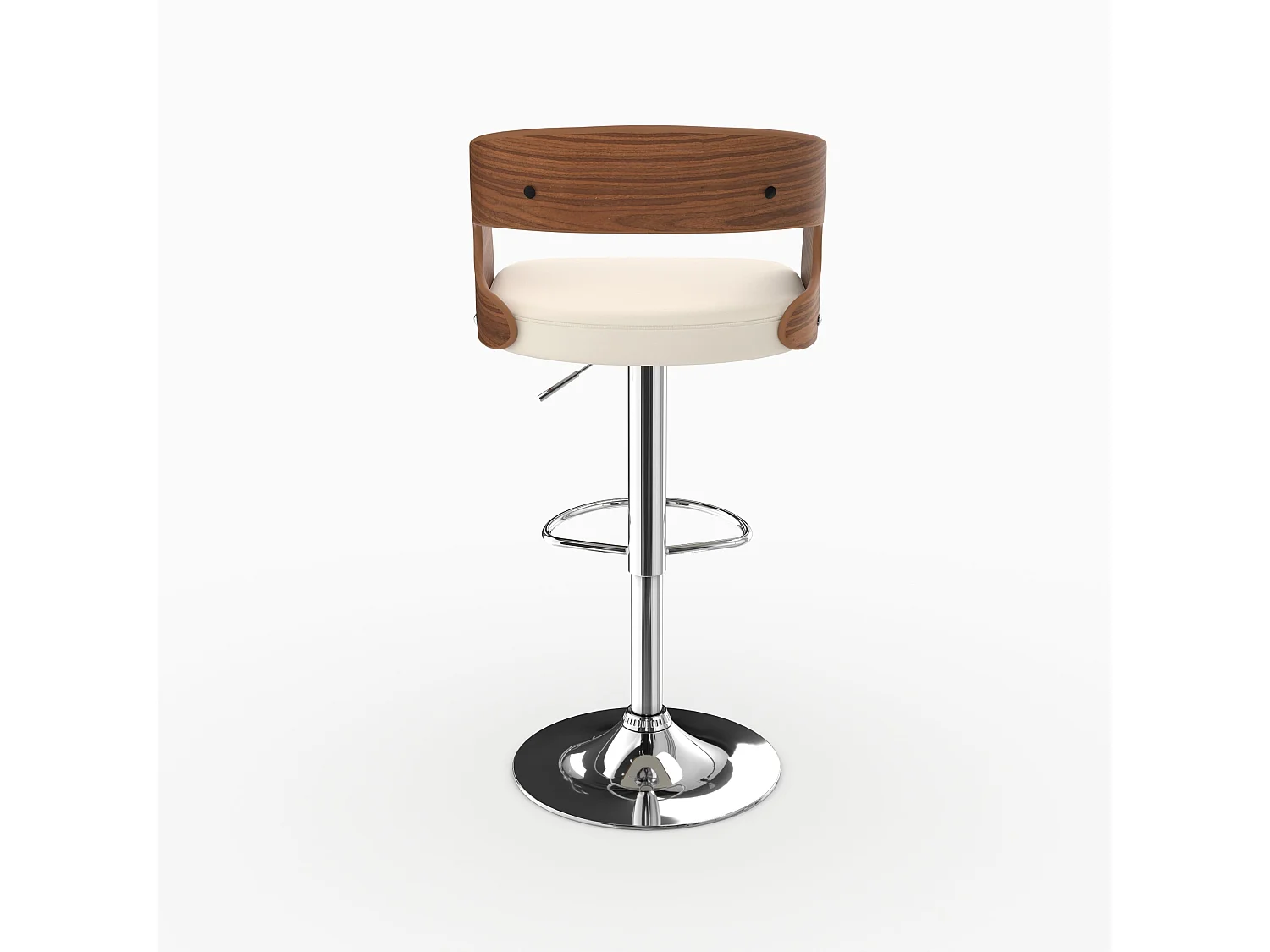 Verstellbarer Barhocker 62/84 cm aus weißen Kunstleder - Louis
