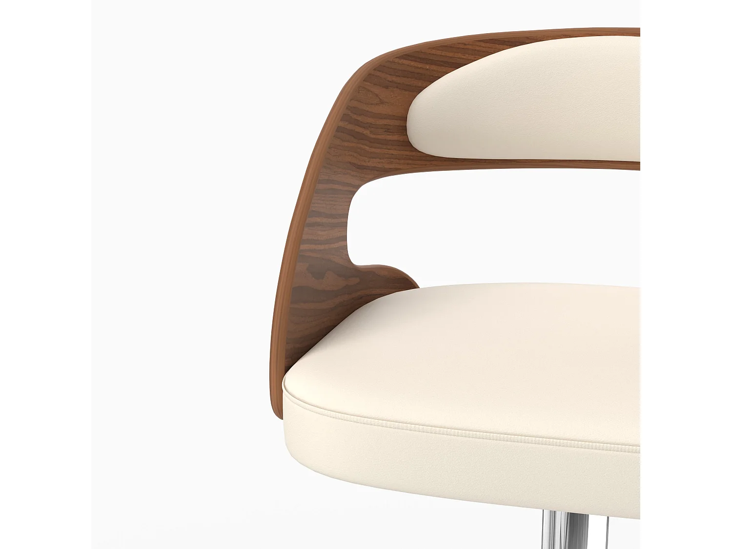 Verstellbarer Barhocker 62/84 cm aus weißen Kunstleder - Louis