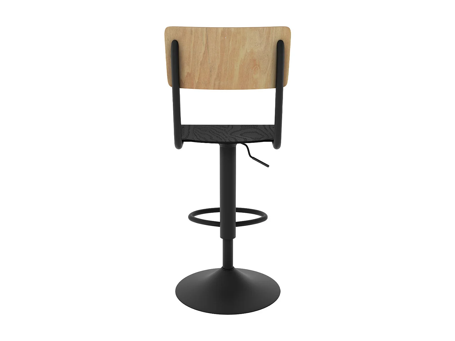 Set de 2 sillas de bar ajustables 60/80 cm en madera clara y negro - Clem