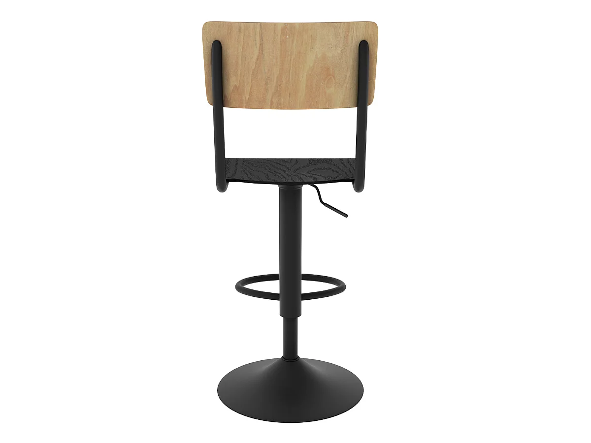 Set di 2 sgabelli da bar regolabili 60/80 cm in legno chiaro e nero - Clem