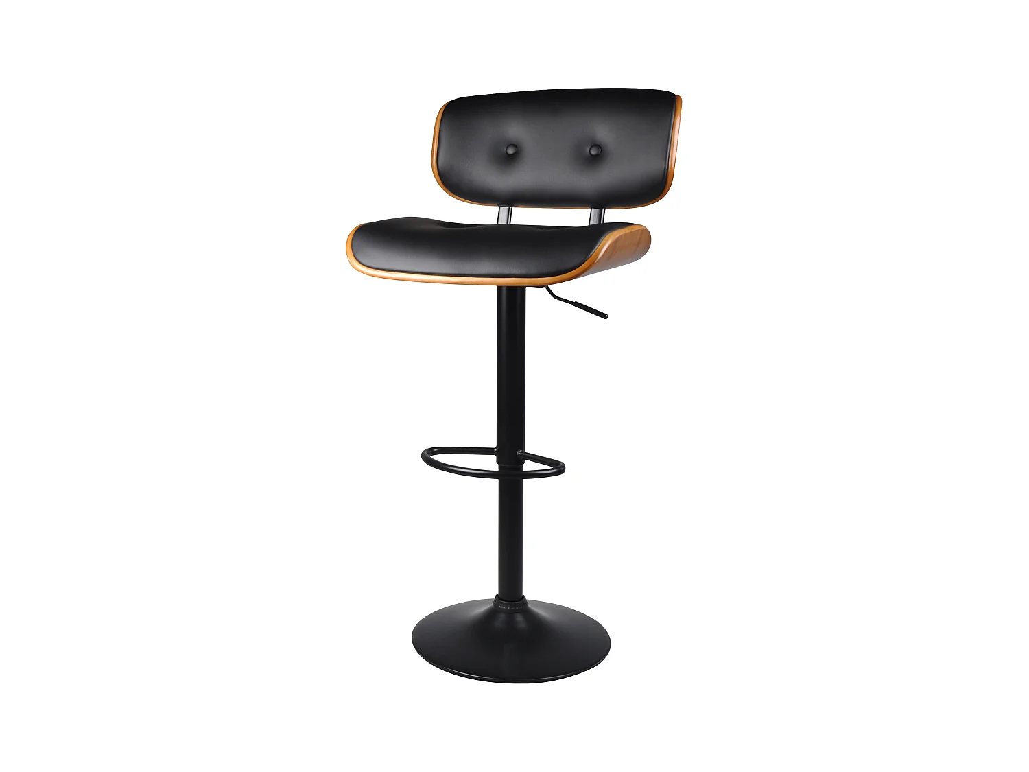 Chaise de bar réglable 65/86 cm en cuir synthétique noir - Melchior