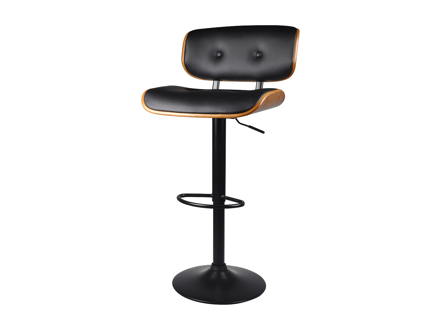 Chaise de bar réglable 65/86 cm en cuir synthétique noir - Melchior