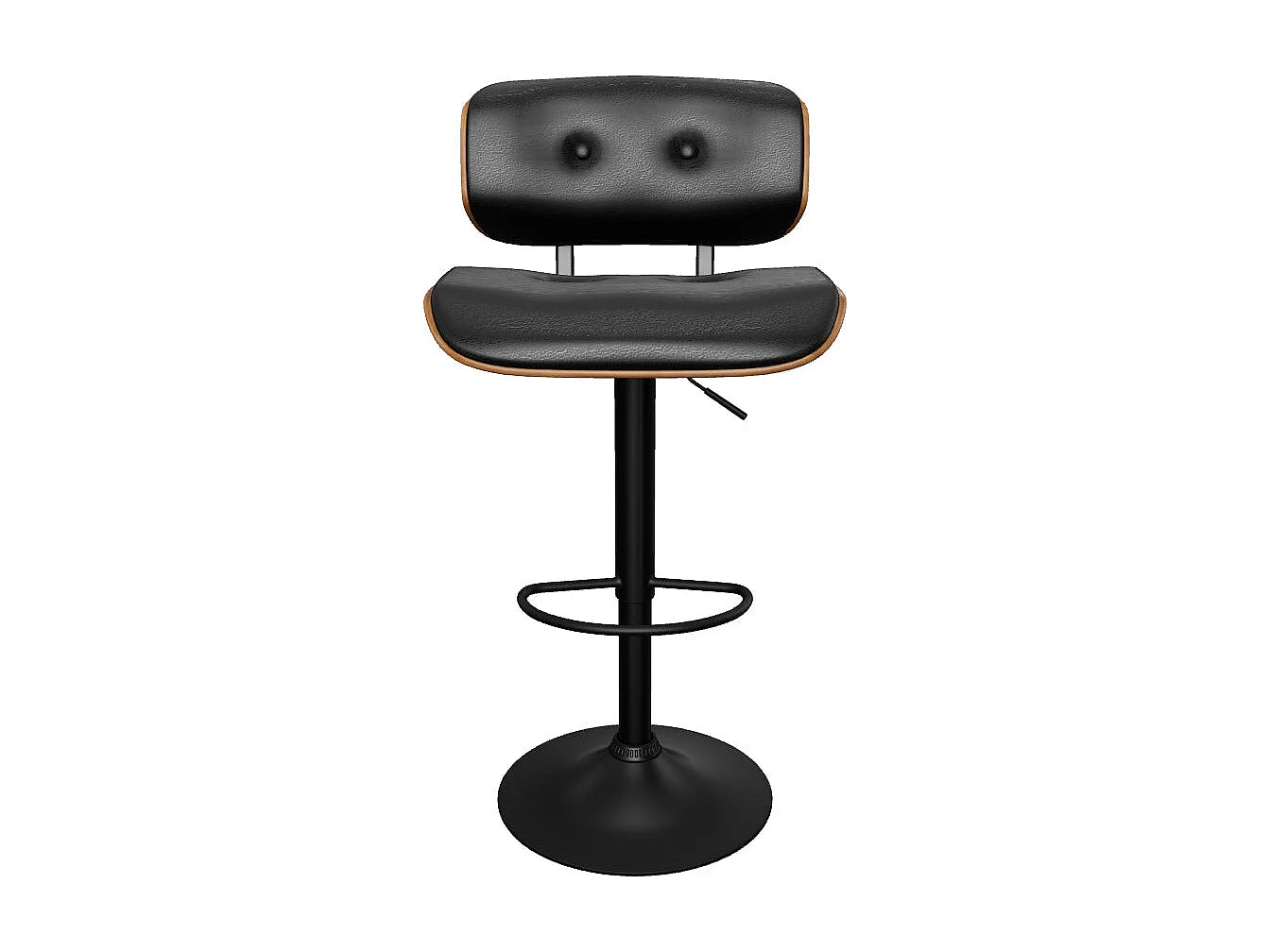 Chaise de bar réglable 65/86 cm en cuir synthétique noir - Melchior