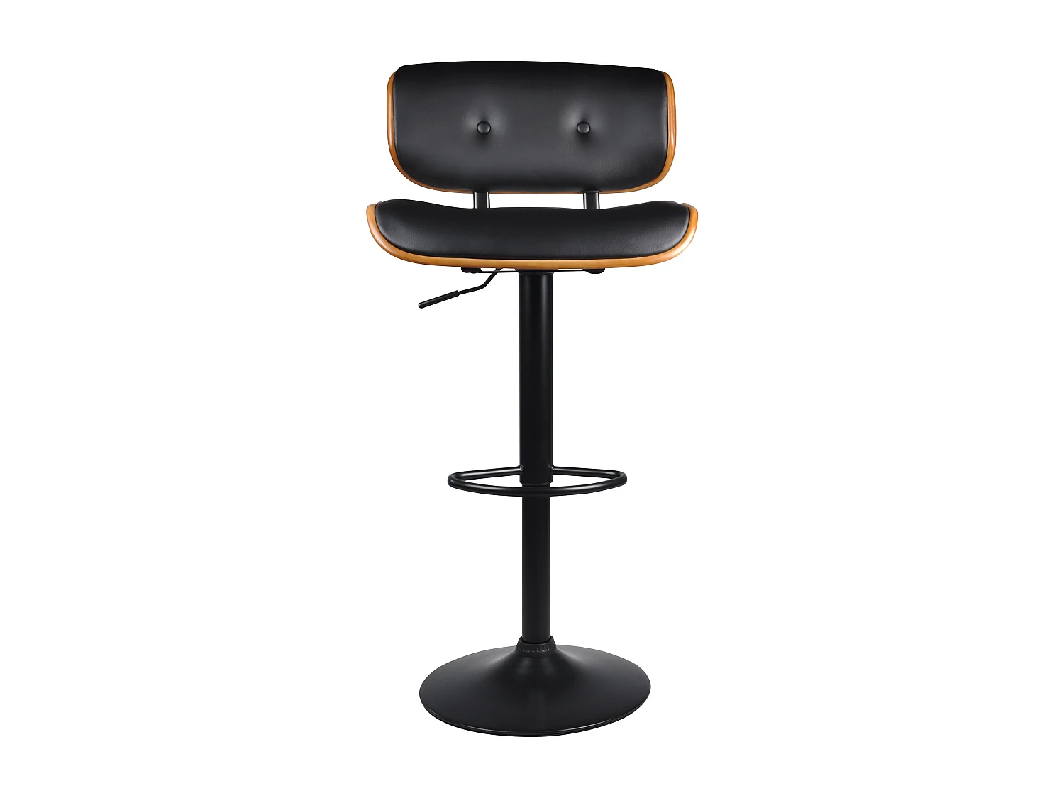 Chaise de bar réglable 65/86 cm en cuir synthétique noir - Melchior