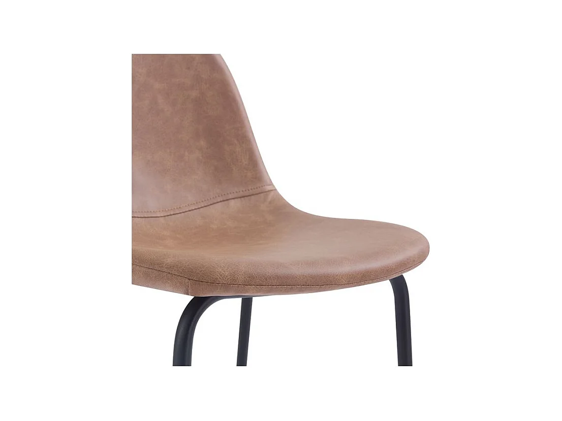 Set di 2 sedie da bar 75 cm in pelle sintetica taupe - Henrik