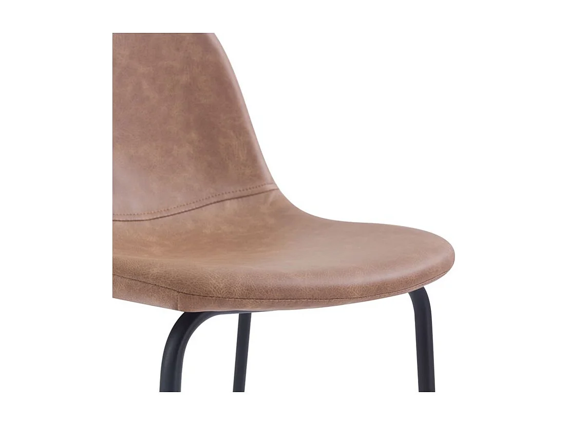 Set de 2 sillas de bar 75 cm en piel sintética taupe - Henrik