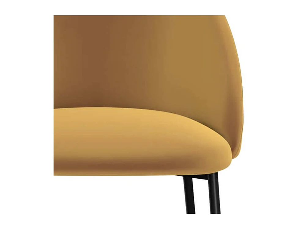 Set de 2 sillas para isla de cocina de terciopelo amarillo 66 cm - Karl