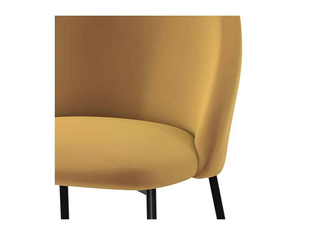 Set de 2 sillas para isla de cocina de terciopelo amarillo 66 cm - Karl