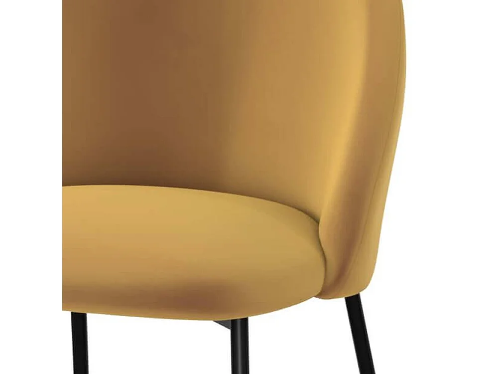 Set de 2 sillas para isla de cocina de terciopelo amarillo 66 cm - Karl