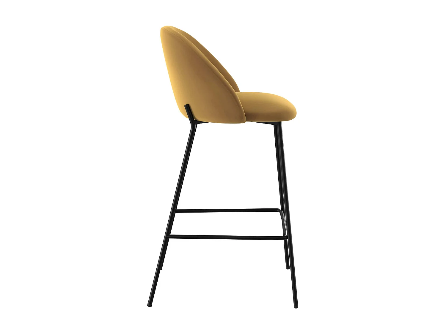 Lot de 2 chaises pour îlot central 66 cm en velours jaune moutarde - Karl