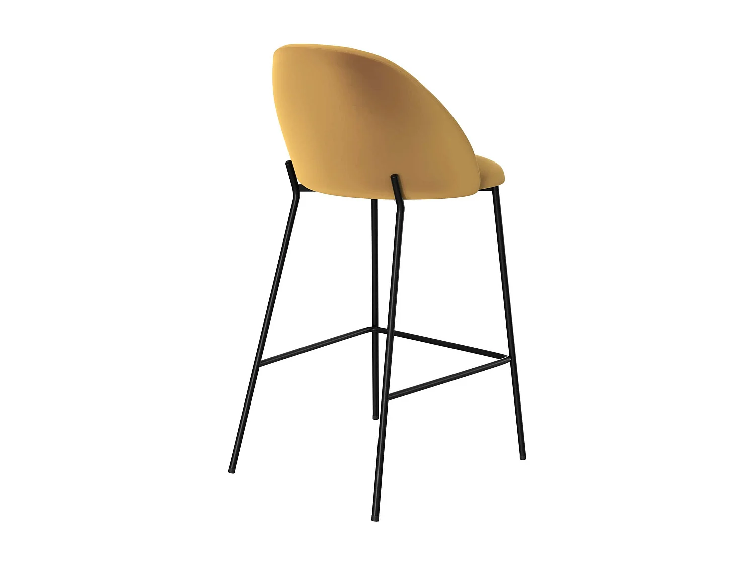 Lot de 2 chaises pour îlot central 66 cm en velours jaune moutarde - Karl