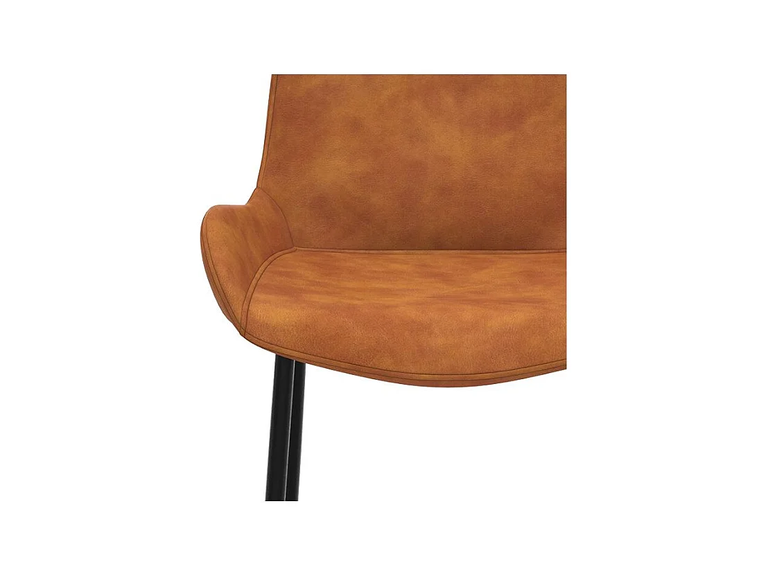 Set di 2 sedie per isola centrale in pelle sintetica cammello 65 cm - Pirata