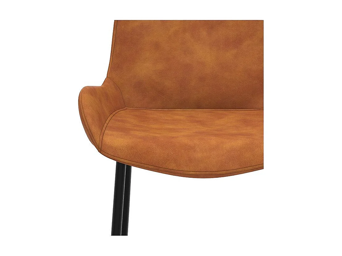 Lot de 2 chaises pour îlot central 65 cm en cuir synthétique camel - Pirata