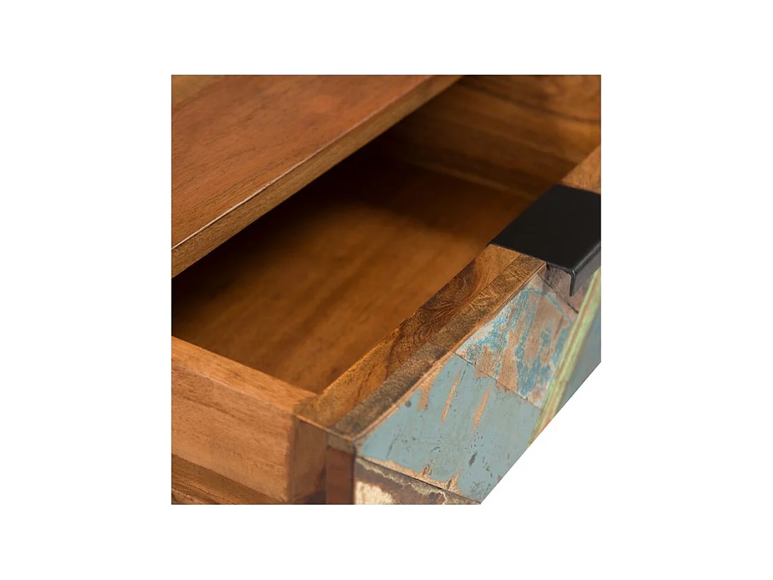Comodino a 1 cassetto in legno di acacia e legno riciclato - Krabi
