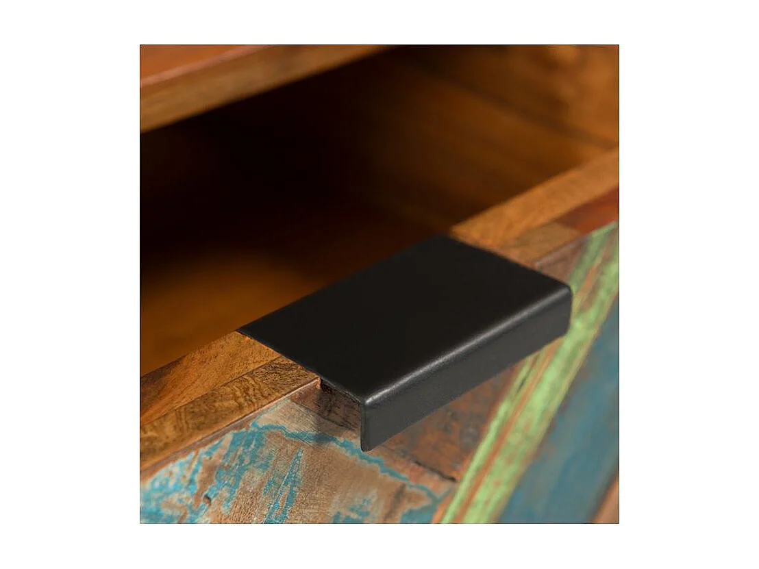 Comodino a 1 cassetto in legno di acacia e legno riciclato - Krabi