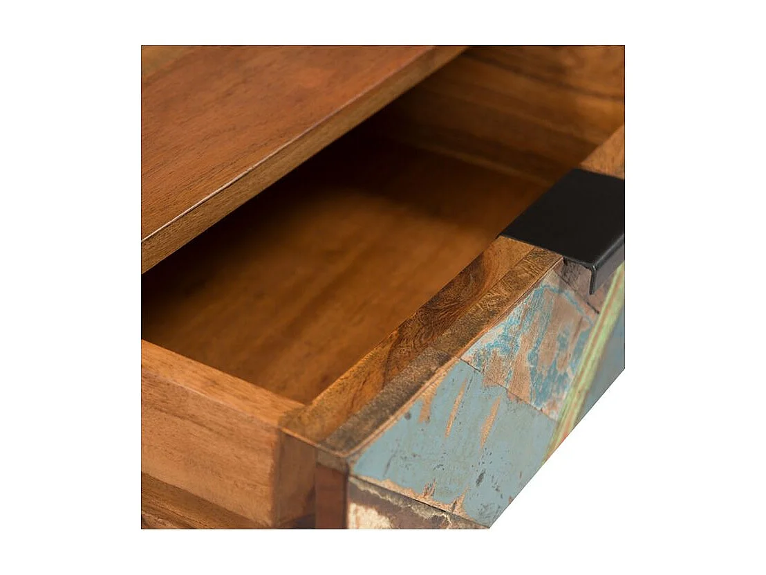 Table de chevet 1 tiroir en bois d'acacia et bois recyclé - Krabi