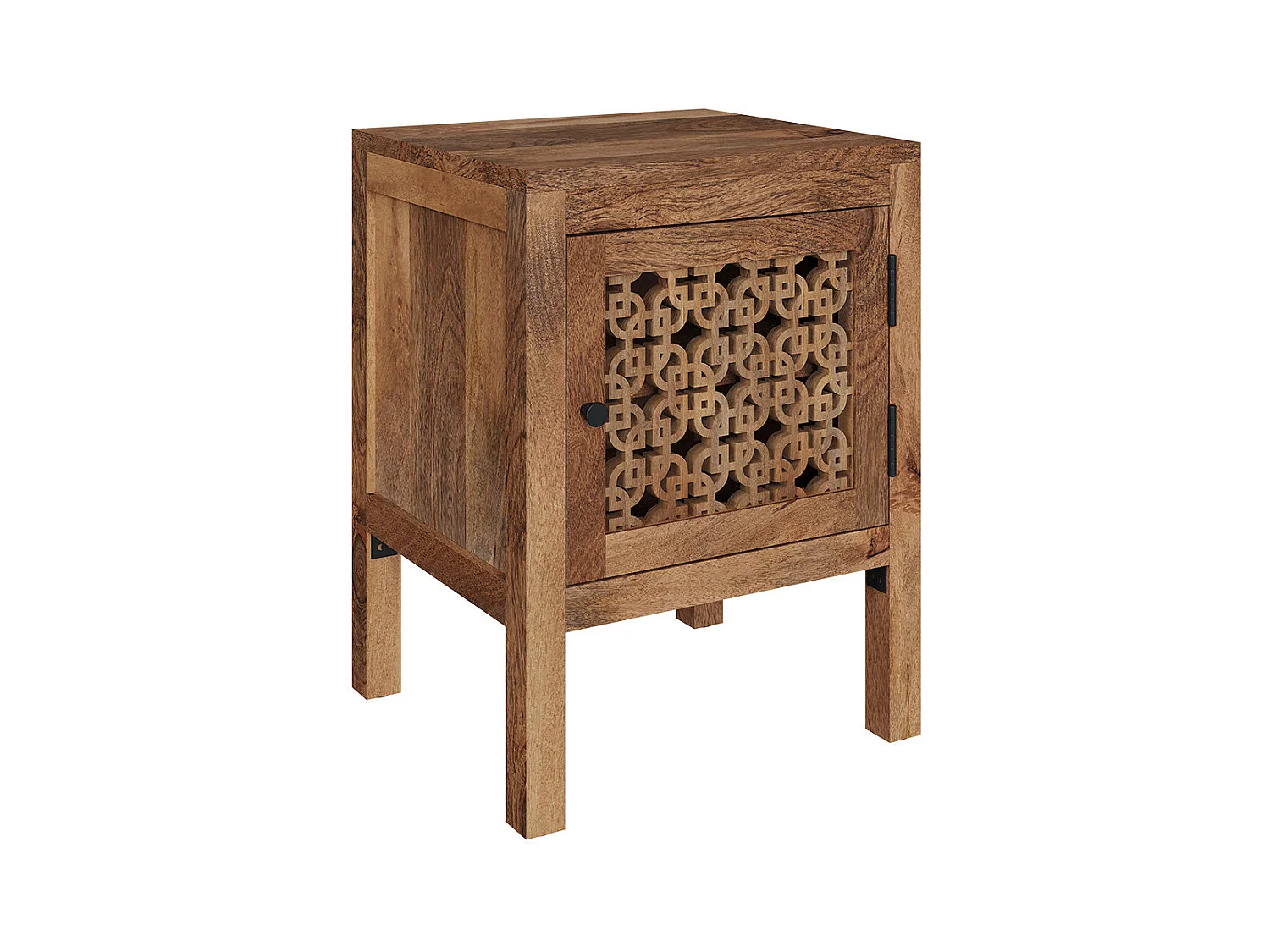 Table de chevet ajourée en bois de manguier - Jaya